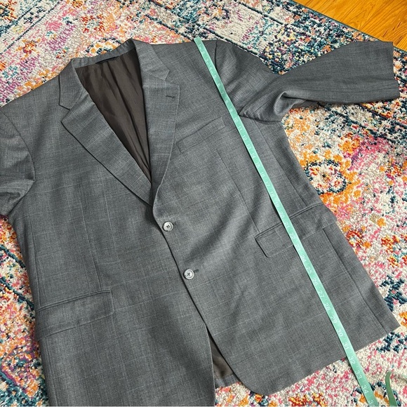 Vintage Burberry London Boyds Philadelphia 100% Wool Gray Pinstripe 50 Regular - Picture 14 of 16